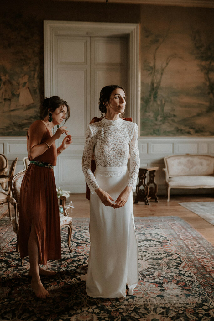 Préparatifs au Château de la Barbelinière à Thuré - Photographe mariage à Poitiers et dans la Vienne