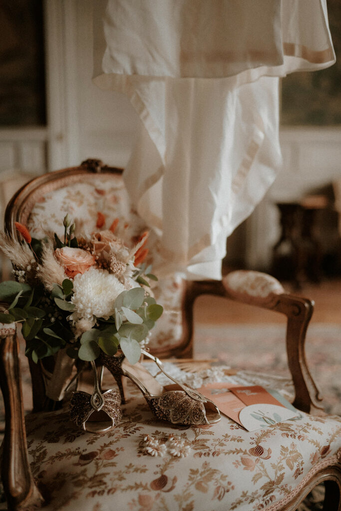 Préparatifs au Château de la Barbelinière à Thuré - Photographe mariage à Poitiers et dans la Vienne